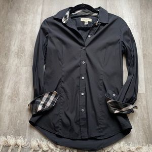 Burberry London Black Button Down Dress Shirt